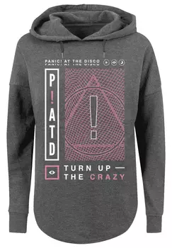 Свитер F4NT4STIC Oversized Hoodie Panic At The Disco Turn Up The Crazy, цвет charcoal