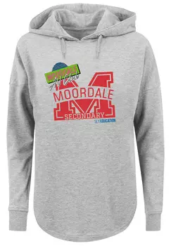 Свитер F4NT4STIC Oversized Hoodie Sex Education Moordale M Collage Netflix TV Series, серый