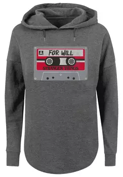 Свитер F4NT4STIC Oversized Hoodie Stranger Things Cassette For Will Netflix TV Series, цвет charcoal