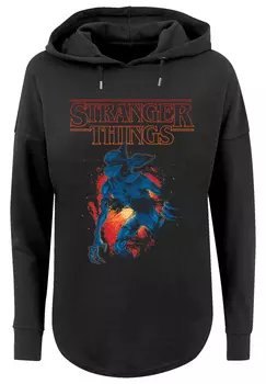 Свитер F4NT4STIC Oversized Hoodie Stranger Things DemoCave Netflix TV Series, черный