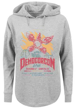 Свитер F4NT4STIC Oversized Hoodie Stranger Things Demogorgon Poster Netflix TV Series, серый