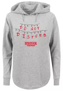Свитер F4NT4STIC Oversized Hoodie Stranger Things Do Not Disturb Netflix TV Series, серый