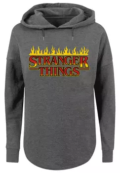 Свитер F4NT4STIC Oversized Hoodie Stranger Things Fire Logo Men Netflix TV Series, цвет charcoal