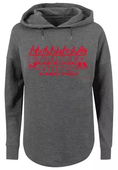Свитер F4NT4STIC Oversized Hoodie Stranger Things Flames Netflix TV Series, цвет charcoal