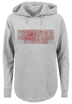 Свитер F4NT4STIC Oversized Hoodie Stranger Things Glow Logo Netflix TV Series, серый