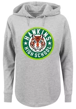 Свитер F4NT4STIC Oversized Hoodie Stranger Things Hawkins Tiger Circle Netflix TV Series, серый