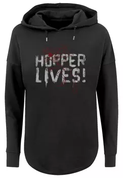 Свитер F4NT4STIC Oversized Hoodie Stranger Things Hoppers Live Netflix TV Series, черный