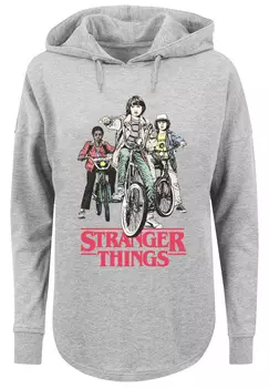 Свитер F4NT4STIC Oversized Hoodie Stranger Things Retro Bikers Netflix TV Series, серый