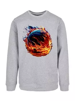Свитер F4NT4STIC Sweatshirt Basketball Sports Collection On FIRE, серый