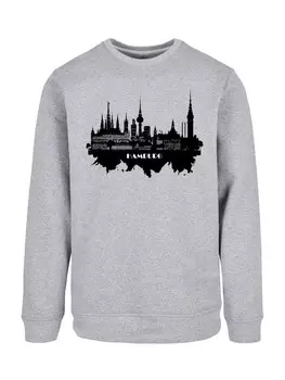 Свитер F4NT4STIC Sweatshirt Cities Collection - Hamburg skyline, серый