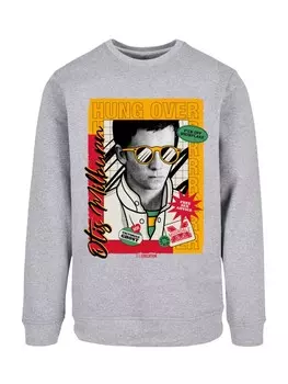 Свитер F4NT4STIC Sweatshirt Sex Education Otis Hung Over Collage Netflix TV Series, серый