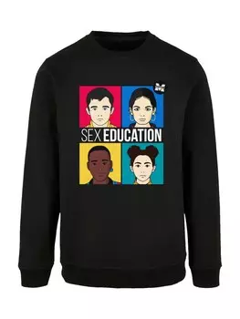 Свитер F4NT4STIC Sweatshirt Sex Education Teen Illustrated Netflix TV Series, черный