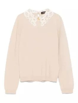 Свитер Fabiana Filippi с кружевным воротником, нейтральный