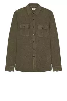 Свитер Faherty Legend Shirt, цвет Olive Melange Twill