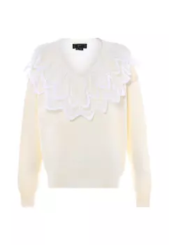 Свитер faina Mit Spitze, белый