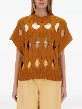 Свитер фактурной вязки Alysi, коричневый