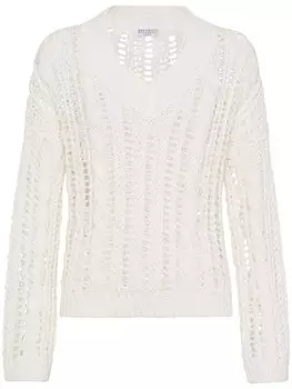 Свитер фактурной вязки Brunello Cucinelli, белый