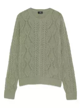 Свитер фактурной вязки ETRO, зеленый