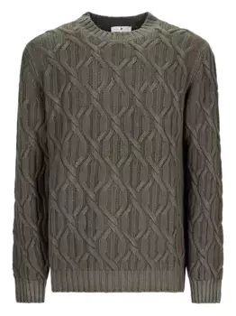 Свитер фактурной вязки PT Torino, зеленый
