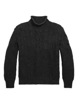 Свитер фактурной вязки Ralph Lauren RRL, черный