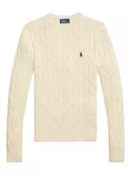 Свитер фактурной вязки с круглым вырезом POLO RALPH LAUREN, желтый
