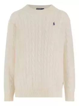Свитер фактурной вязки с круглым вырезом POLO RALPH LAUREN, нейтральный