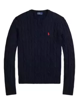 Свитер фактурной вязки с круглым вырезом POLO RALPH LAUREN, синий