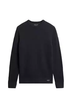 Свитер фактурной вязки с круглым вырезом Superdry, синий
