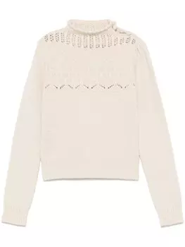 Свитер фактурной вязки Valentino Garavani, нейтральный цвет