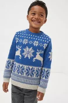 Свитер Fatface с круглым вырезом Fat Face, синий