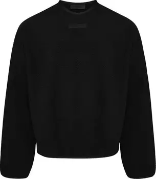 Свитер Fear of God Essentials Crewneck 'Jet Black', черный
