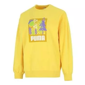 Свитер ff bubble sleeve crew neck sweatshirt 'yellow' Puma, желтый