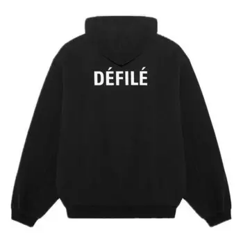 Свитер fleece sports hoodie black Balenciaga, черный