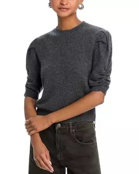 Свитер FRAME со сборками и пышными рукавами, серый