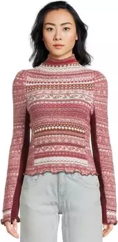 Свитер Free People Bali Juniper Turtle, цвет Rhubarb Combo