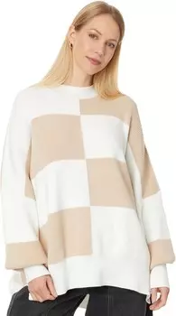 Свитер Free People Checker Easy Street Tunic, цвет White Sand Combo