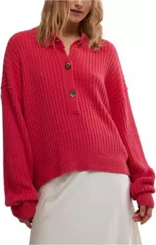Свитер Free People Cocoa Henley, цвет Virtual Pink