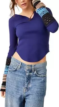 Свитер Free People Cozy Craft Cuff, цвет Navy Combo