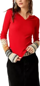 Свитер Free People Cozy Craft Cuff, цвет Red Combo