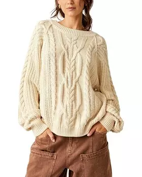 Свитер Free People Frankie Cable Sweater, слоновая кость