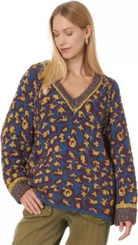 Свитер Free People Little Animal Pullover, цвет Blue Fig Combo