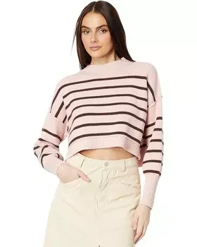 Свитер Free People Stripe Easy Street Crop Pullover, цвет Pink Lotus Combo