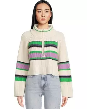 Свитер Free People Striped Greta 1/2 Zip, цвет Sugar Swirl Combo