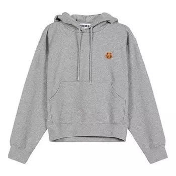 Свитер fw20 small tiger head loose hooded long sleeves hoodie pearl gray Kenzo, серый