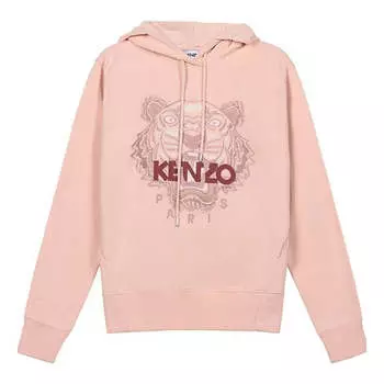 Свитер fw20 tiger head embroidered pattern hooded long sleeves hoodie sports pink Kenzo, розовый