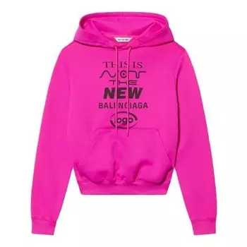 Свитер fw21 micro mark logo drawstring long sleeves hoodie pink Balenciaga, розовый