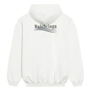 Свитер fw21 political campaign printing hoodie white Balenciaga, белый