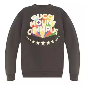 Свитер fw21 solid color casual alphabet round neck hoodie gray Gucci, серый