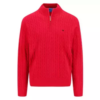 Свитер Fynch Hatton Cable half zip, красный