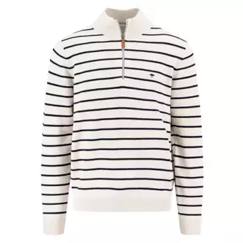 Свитер Fynch Hatton Striped half zip, белый